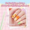 imageBeetles Summer Voyage Cat Eye Gel Nail Polish Set  9ML 6 Colors Saltmist Sunset Summer Cat Eye Gel Nail Polish Kit Yellow Blue Green Pink Purple Soak Off UV Salon DIY at Home Manicure Gift for Women06pcs Spring Nail Art Brushes