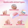 imageBeetles Summer Voyage Cat Eye Gel Nail Polish Set  9ML 6 Colors Saltmist Sunset Summer Cat Eye Gel Nail Polish Kit Yellow Blue Green Pink Purple Soak Off UV Salon DIY at Home Manicure Gift for WomenCandy White UV Nail Lamp