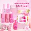 imageBeetles Pink Gel Polish Set  Pink Soda with Color Card 6 Colors Summer Gel Nail Polish Set 15ML051FlOz Same Color Bottle Professional Manicure Salon LongLasting Soak Off UV LED Summer NailsSummer Heartbeat