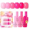 imageBeetles Pink Gel Polish Set  Pink Soda with Color Card 6 Colors Summer Gel Nail Polish Set 15ML051FlOz Same Color Bottle Professional Manicure Salon LongLasting Soak Off UV LED Summer NailsSummer Heartbeat