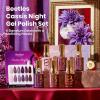 imageBeetles Pink Gel Polish Set  Pink Soda with Color Card 6 Colors Summer Gel Nail Polish Set 15ML051FlOz Same Color Bottle Professional Manicure Salon LongLasting Soak Off UV LED Summer NailsCassis Night
