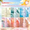 imageBeetles Summer Voyage Jelly Gel Nail Polish Set  9ML 6 Colors Seasalt Holiday Summer Sheer Gel Nail Polish Kit Milky White MInt Green Blue Soak Off UV Salon DIY at Home Manicure Gift for WomenSaltmist Sunset