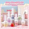 imageBeetles Summer Voyage Jelly Gel Nail Polish Set  9ML 6 Colors Seasalt Holiday Summer Sheer Gel Nail Polish Kit Milky White MInt Green Blue Soak Off UV Salon DIY at Home Manicure Gift for Women000Fruity Milk