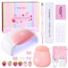 imageBeetles Summer Voyage Jelly Gel Nail Polish Set  9ML 6 Colors Seasalt Holiday Summer Sheer Gel Nail Polish Kit Milky White MInt Green Blue Soak Off UV Salon DIY at Home Manicure Gift for WomenCandy White UV Nail Lamp