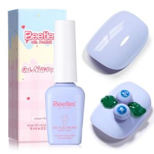 imageBeetles Summer Voyage Jelly Gel Nail Polish Set  9ML 6 Colors Seasalt Holiday Summer Sheer Gel Nail Polish Kit Milky White MInt Green Blue Soak Off UV Salon DIY at Home Manicure Gift for WomenD  Creme Blue  Blueberry Smoothie