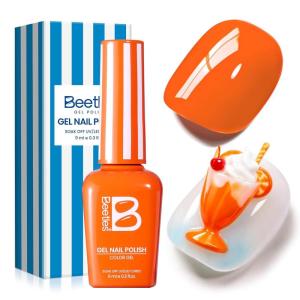 imageBeetles Summer Voyage Jelly Gel Nail Polish Set  9ML 6 Colors Seasalt Holiday Summer Sheer Gel Nail Polish Kit Milky White MInt Green Blue Soak Off UV Salon DIY at Home Manicure Gift for WomenM  Creme Orange  Citrus Pop