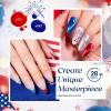 imageBeetles 4th of July Gel Nail Polish Set  6 Colors Independence Spark Cat Eye Gel Polish Kit Glitter Blue Red White Sliver Gold with Magnet amp Stickers Soak Off Uv Nail Art at Home Gift for WomenIndependence Spark
