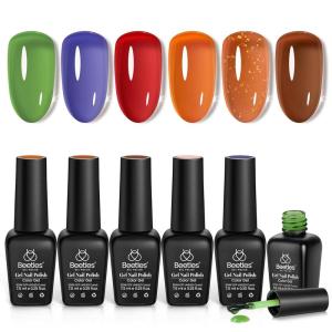 imageBeetles 4th of July Gel Nail Polish Set  6 Colors Independence Spark Cat Eye Gel Polish Kit Glitter Blue Red White Sliver Gold with Magnet amp Stickers Soak Off Uv Nail Art at Home Gift for Women000Fall Glimmer