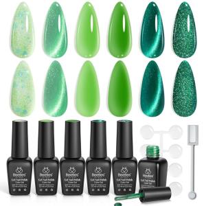 imageBeetles 4th of July Gel Nail Polish Set  6 Colors Independence Spark Cat Eye Gel Polish Kit Glitter Blue Red White Sliver Gold with Magnet amp Stickers Soak Off Uv Nail Art at Home Gift for Women000Enchanted Forest