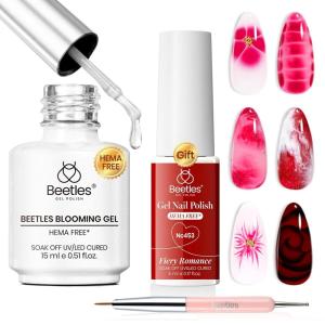 imageBeetles Pastel Gel Polish Set  Afternoon Desserts Collection 6 Colors Pastel Purple Yellow Blue Pink Trendy Colors Uv LED Lamp Salon DIY at Home Nails Gifts for Women Nails3Clear Blooming Gel