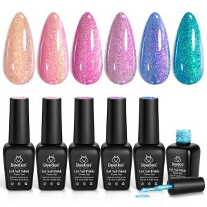 imageBeetles Pastel Gel Polish Set  Afternoon Desserts Collection 6 Colors Pastel Purple Yellow Blue Pink Trendy Colors Uv LED Lamp Salon DIY at Home Nails Gifts for Women Nails0Whimsical Wonders