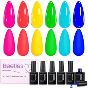 image:imageBeetles Neon Gel Nail Polish  Dreamy Summer Nails Art 6 Colors Hot Pink Blue Yellow Green Summer Gel Nail Polish Set Soak Off UV LED Bright Rainbow Neon Nails Art LongLasting Manicure SalonDreamy Summer