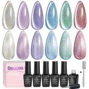 image:imageBeetles Pink Gel Nail Polish Set  Rosy Diamond Hot Pink Glitter Gel Polish 6 Colors Sparkly Soak Off UV LED Gel Nail Polish for DIY Nail Art Salon Manicure Gift for Women00Romantic Galaxy