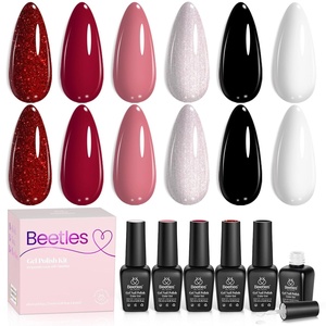 image:imageBeetles Pink Gel Nail Polish Set  Rosy Diamond Hot Pink Glitter Gel Polish 6 Colors Sparkly Soak Off UV LED Gel Nail Polish for DIY Nail Art Salon Manicure Gift for Women6 Colors Queen of Hearts