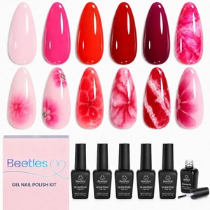 image:imageBeetles Pink Gel Nail Polish Set  Rosy Diamond Hot Pink Glitter Gel Polish 6 Colors Sparkly Soak Off UV LED Gel Nail Polish for DIY Nail Art Salon Manicure Gift for WomenCupids Crush