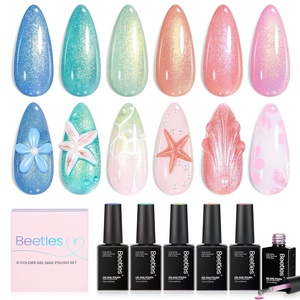 image:imageBeetles Pink Gel Nail Polish Set  Rosy Diamond Hot Pink Glitter Gel Polish 6 Colors Sparkly Soak Off UV LED Gel Nail Polish for DIY Nail Art Salon Manicure Gift for WomenStarfish Gleam