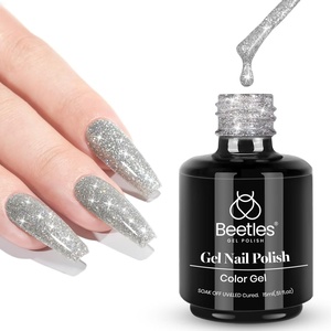 image:imageBeetles Pink Gel Polish  Strawberry Cream 15ML051Fl Oz Light Pink Gel Nail Polish Same Color Same Bottle Soak Off UV LED Lamp Summer Nails Art LongLasting Manicure Salon DIY HomeF  Shimmery Silver  Silver Party