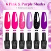 image:imageBeetles Blue Gel Nail Polish Set  Ocean Veil 6 Colors Jelly Summer Gel Nail Polish Kit Green Sheer Translucent Effect Soak off UV Nail Art DIY at Home Gift for WomenDreamy Pink Purple