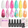 image:imageBeetles Blue Gel Nail Polish Set  Ocean Veil 6 Colors Jelly Summer Gel Nail Polish Kit Green Sheer Translucent Effect Soak off UV Nail Art DIY at Home Gift for WomenSummer Ice Cream