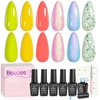 image:imageBeetles Blue Gel Nail Polish Set  Ocean Veil 6 Colors Jelly Summer Gel Nail Polish Kit Green Sheer Translucent Effect Soak off UV Nail Art DIY at Home Gift for WomenBuzzy Field