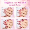 image:imageBeetles Cat Eye Gel Nail Polish Set  Falling Gold 6 Colors 15ML Full Size Glitter Gel Polish Kit Gold Brown Orange Glass Cat Eye Magnetic Effect Soak Off UV Nail Art DIY Salon at Home Gift for Women000Misty Blush Glow