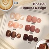 image:imageBeetles Cat Eye Gel Nail Polish Set  Falling Gold 6 Colors 15ML Full Size Glitter Gel Polish Kit Gold Brown Orange Glass Cat Eye Magnetic Effect Soak Off UV Nail Art DIY Salon at Home Gift for WomenBrownie Bliss