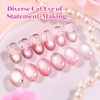 image:imageBeetles Cat Eye Gel Nail Polish Set  Falling Gold 6 Colors 15ML Full Size Glitter Gel Polish Kit Gold Brown Orange Glass Cat Eye Magnetic Effect Soak Off UV Nail Art DIY Salon at Home Gift for Women000Misty Blush Glow