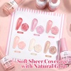 image:imageBeetles Cat Eye Gel Nail Polish Set  Falling Gold 6 Colors 15ML Full Size Glitter Gel Polish Kit Gold Brown Orange Glass Cat Eye Magnetic Effect Soak Off UV Nail Art DIY Salon at Home Gift for Women000Sheer Blush