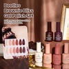 image:imageBeetles Cat Eye Gel Nail Polish Set  Falling Gold 6 Colors 15ML Full Size Glitter Gel Polish Kit Gold Brown Orange Glass Cat Eye Magnetic Effect Soak Off UV Nail Art DIY Salon at Home Gift for WomenBrownie Bliss