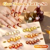 image:imageBeetles Cat Eye Gel Nail Polish Set  Falling Gold 6 Colors 15ML Full Size Glitter Gel Polish Kit Gold Brown Orange Glass Cat Eye Magnetic Effect Soak Off UV Nail Art DIY Salon at Home Gift for WomenFalling Gold