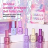 image:imageBeetles Cat Eye Gel Nail Polish Set  Falling Gold 6 Colors 15ML Full Size Glitter Gel Polish Kit Gold Brown Orange Glass Cat Eye Magnetic Effect Soak Off UV Nail Art DIY Salon at Home Gift for WomenOcean Whisper