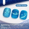 image:imageBeetles Orange Cat Eye Gel Nail Polish  15ML Orange Soda Summer Cat Eye Glitter Magnetic Gel Polish Shimmer Effect Soak Off UV French Nail Art Design Salon DIY Manicure Gifts for WomenD  Velvet Blue  Stellar Ocean