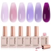 image:imageBeetles Blue Gel Nail Polish Set  Ocean Veil 6 Colors Jelly Summer Gel Nail Polish Kit Green Sheer Translucent Effect Soak off UV Nail Art DIY at Home Gift for Women000Amethyst Realm