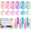 image:imageBeetles Cat Eye Gel Nail Polish Set  Falling Gold 6 Colors 15ML Full Size Glitter Gel Polish Kit Gold Brown Orange Glass Cat Eye Magnetic Effect Soak Off UV Nail Art DIY Salon at Home Gift for Women000Fairy Garden