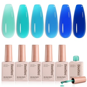image:imageBeetles Blue Gel Nail Polish Set  Ocean Veil 6 Colors Jelly Summer Gel Nail Polish Kit Green Sheer Translucent Effect Soak off UV Nail Art DIY at Home Gift for WomenOcean Veil