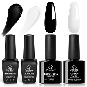 image:imageBeetles Blue Gel Nail Polish Set  Ocean Veil 6 Colors Jelly Summer Gel Nail Polish Kit Green Sheer Translucent Effect Soak off UV Nail Art DIY at Home Gift for Women00Black White Colors