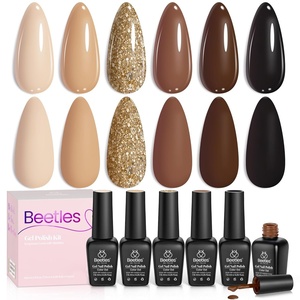 image:imageBeetles Blue Gel Nail Polish Set  Ocean Veil 6 Colors Jelly Summer Gel Nail Polish Kit Green Sheer Translucent Effect Soak off UV Nail Art DIY at Home Gift for Women000Chocolate Brown