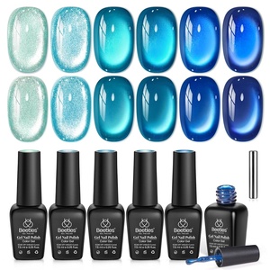 image:imageBeetles Blue Gel Nail Polish Set  Ocean Veil 6 Colors Jelly Summer Gel Nail Polish Kit Green Sheer Translucent Effect Soak off UV Nail Art DIY at Home Gift for Women000Liberty Blue