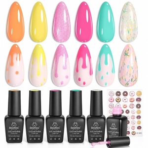 image:imageBeetles Blue Gel Nail Polish Set  Ocean Veil 6 Colors Jelly Summer Gel Nail Polish Kit Green Sheer Translucent Effect Soak off UV Nail Art DIY at Home Gift for WomenSummer Ice Cream