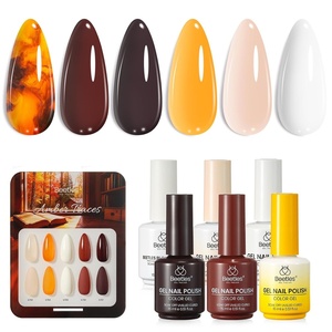 image:imageBeetles Cat Eye Gel Nail Polish Set  Falling Gold 6 Colors 15ML Full Size Glitter Gel Polish Kit Gold Brown Orange Glass Cat Eye Magnetic Effect Soak Off UV Nail Art DIY Salon at Home Gift for WomenAmber Traces