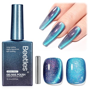 image:imageBeetles Orange Cat Eye Gel Nail Polish  15ML Orange Soda Summer Cat Eye Glitter Magnetic Gel Polish Shimmer Effect Soak Off UV French Nail Art Design Salon DIY Manicure Gifts for WomenD  Rainbow Blue  Holo Blue Dream