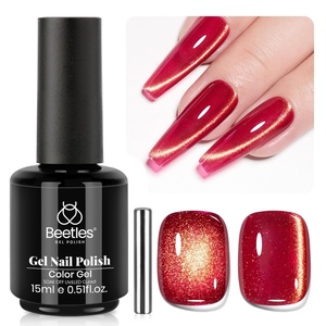 image:imageBeetles Orange Cat Eye Gel Nail Polish  15ML Orange Soda Summer Cat Eye Glitter Magnetic Gel Polish Shimmer Effect Soak Off UV French Nail Art Design Salon DIY Manicure Gifts for WomenC  Velvet Red  Twilight Toast