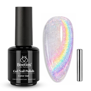 image:imageBeetles Orange Cat Eye Gel Nail Polish  15ML Orange Soda Summer Cat Eye Glitter Magnetic Gel Polish Shimmer Effect Soak Off UV French Nail Art Design Salon DIY Manicure Gifts for WomenF  Rainbow Silver  Angels Halo