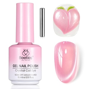 image:imageBeetles Orange Cat Eye Gel Nail Polish  15ML Orange Soda Summer Cat Eye Glitter Magnetic Gel Polish Shimmer Effect Soak Off UV French Nail Art Design Salon DIY Manicure Gifts for WomenB  Glassy Pink  Peachy Whimsy