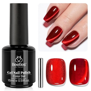 image:imageBeetles Orange Cat Eye Gel Nail Polish  15ML Orange Soda Summer Cat Eye Glitter Magnetic Gel Polish Shimmer Effect Soak Off UV French Nail Art Design Salon DIY Manicure Gifts for WomenC  Glassy Red  Ruby Red