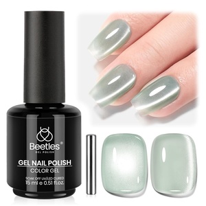 image:imageBeetles Orange Cat Eye Gel Nail Polish  15ML Orange Soda Summer Cat Eye Glitter Magnetic Gel Polish Shimmer Effect Soak Off UV French Nail Art Design Salon DIY Manicure Gifts for WomenH  Glassy Green  Misty Green