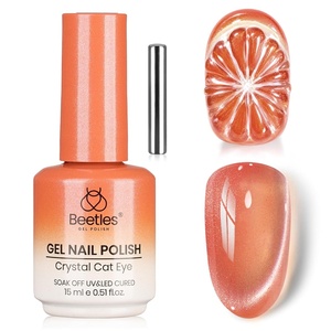 image:imageBeetles Orange Cat Eye Gel Nail Polish  15ML Orange Soda Summer Cat Eye Glitter Magnetic Gel Polish Shimmer Effect Soak Off UV French Nail Art Design Salon DIY Manicure Gifts for WomenAOrange Soda