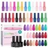 image:imageBeetles Neon Gel Nail Polish Set  75ML 20 Color Summer Gel Polish Kit with Base Coat Glossy amp Matte Top Coat Pearl Pink Blue Red Yellow Orange Gel Soak Off UV Led Nails Summer Gift for WomenColor Notes Collection