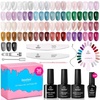 image:imageBeetles Neon Gel Nail Polish Set  75ML 20 Color Summer Gel Polish Kit with Base Coat Glossy amp Matte Top Coat Pearl Pink Blue Red Yellow Orange Gel Soak Off UV Led Nails Summer Gift for Women000 Deal Box Jelly Veil Gel Polish Set