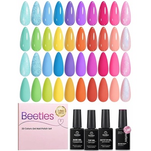 image:imageBeetles Neon Gel Nail Polish Set  75ML 20 Color Summer Gel Polish Kit with Base Coat Glossy amp Matte Top Coat Pearl Pink Blue Red Yellow Orange Gel Soak Off UV Led Nails Summer Gift for WomenTropical Bloom